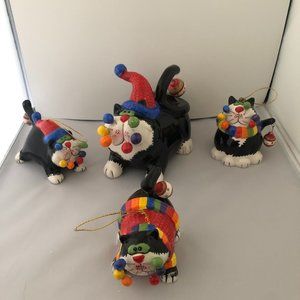 Christmas Cats Ornaments/ Shelf Display Decorated 4